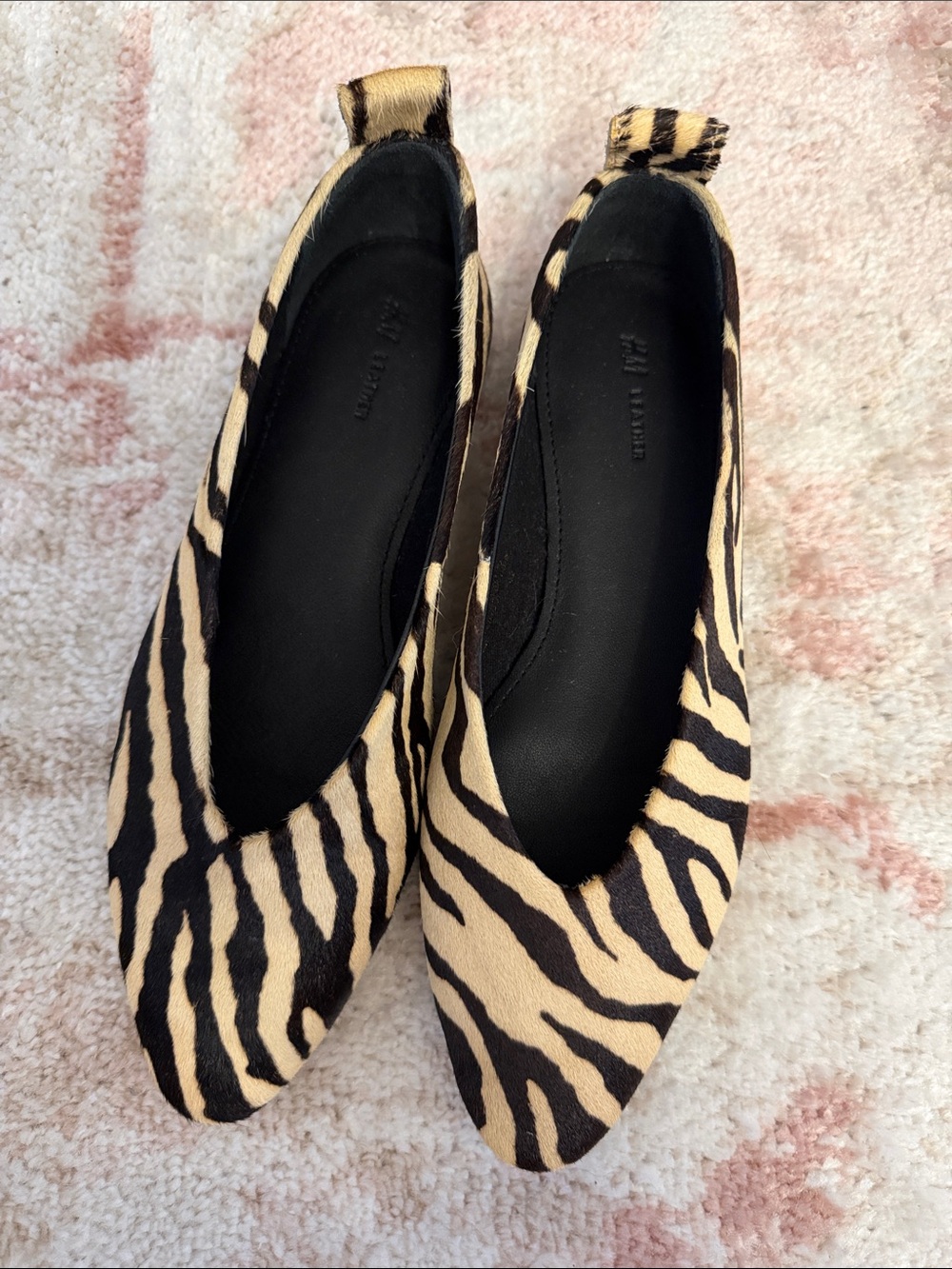 H&M Zebra Print Flats - Black & Cream